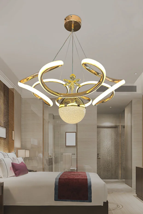 Demo  3 Renkli Modern Sarkıt Ledli 4 Kol Avize, şık ve fonksiyonel aydınlatma seçeneği